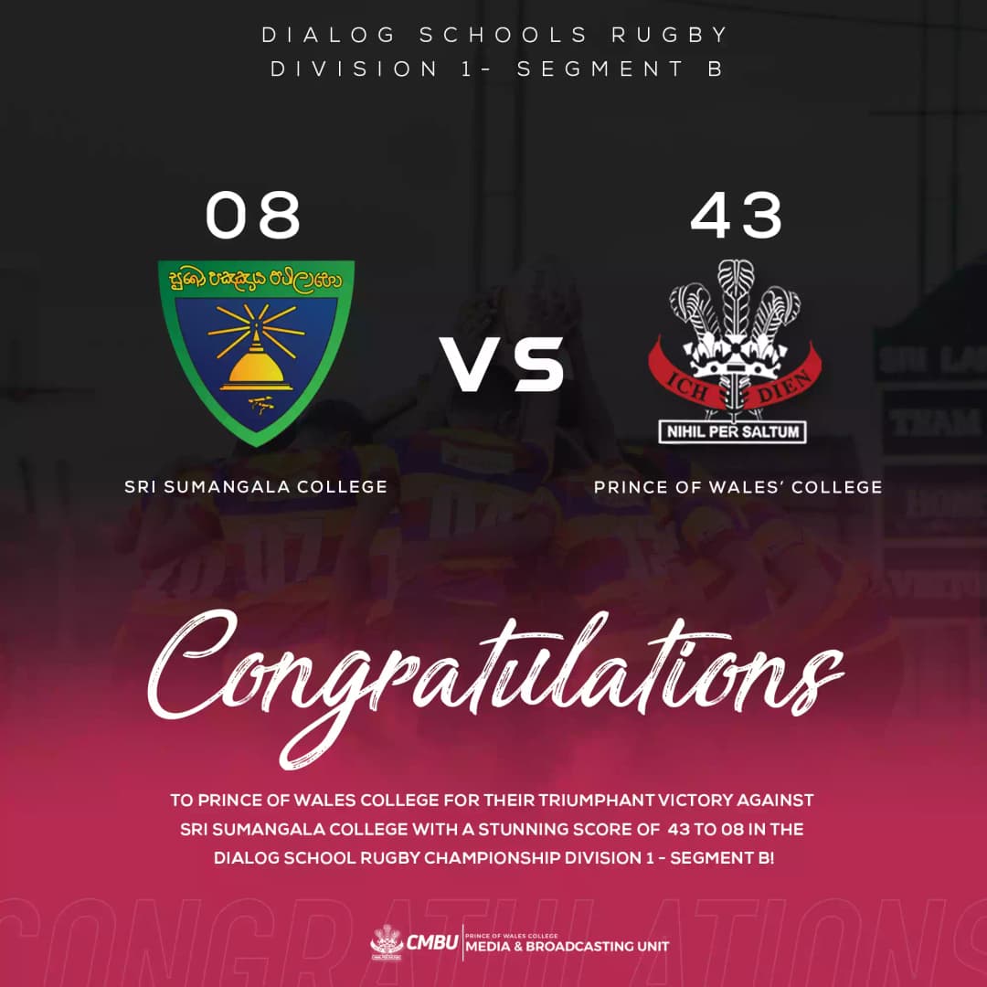 Prince of Wales College Triumphs Over Sri Sumangala College in Rugby Championship