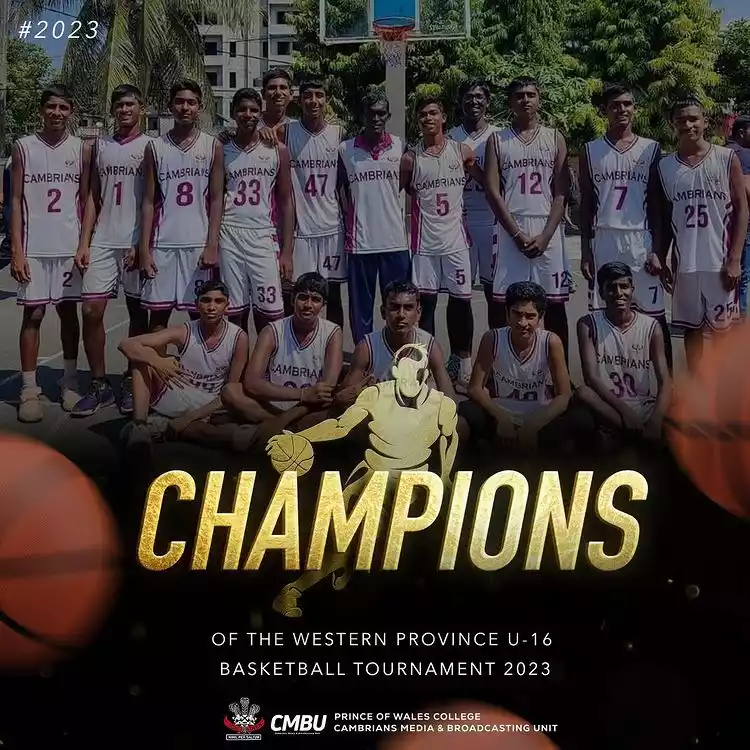 Under-16 Basketball Team of Prince of Wales College Crowned as the Champions of Western Province