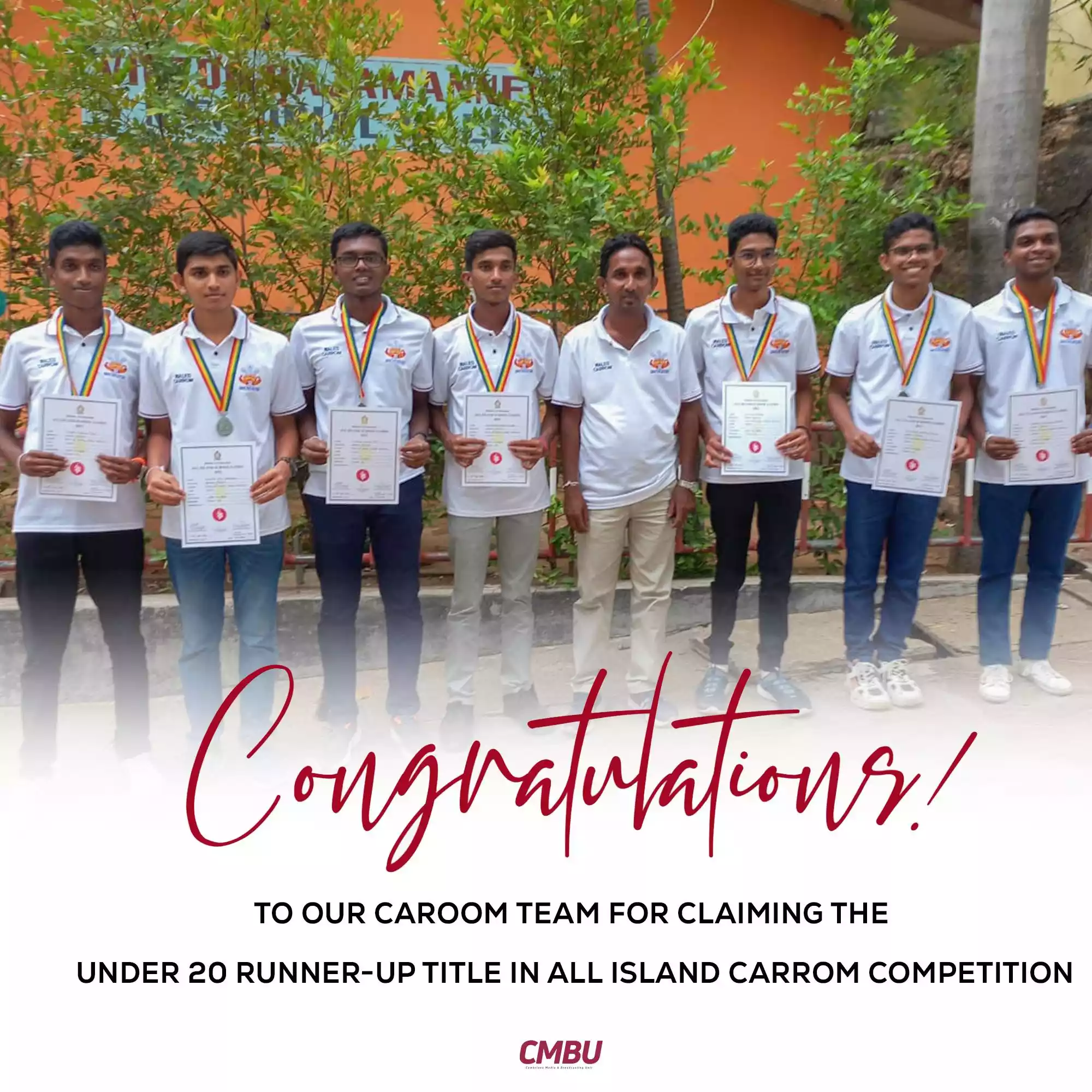 Wales Carrom Team Secures Second Place in Under-20 Boys Category at All Island School Games 2023