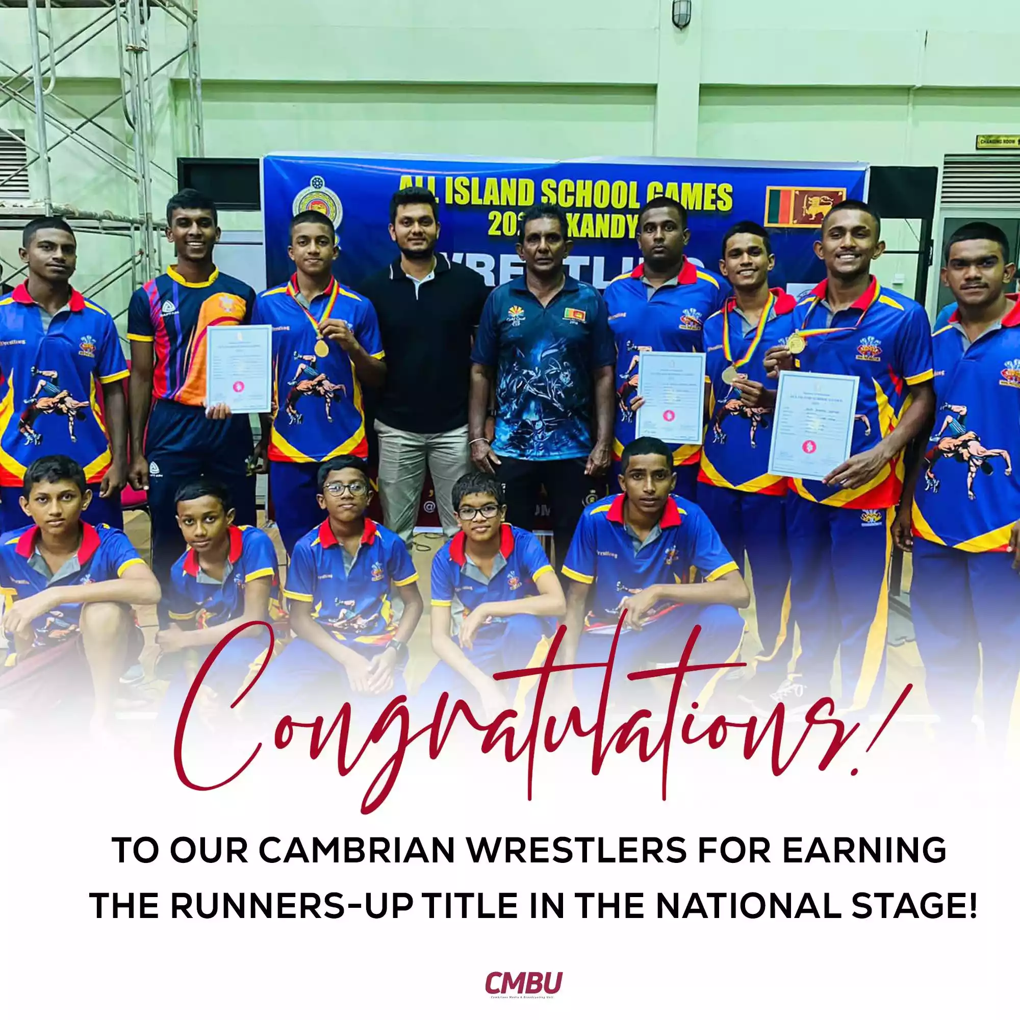 Cambrian Wrestlers Eraned Runners Up Title in the National Stage