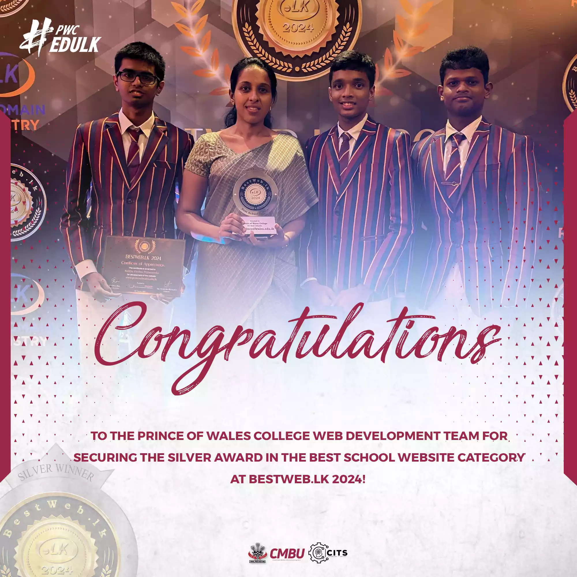 Prince of Wales College Website Wins Silver at BestWeb.lk 2024