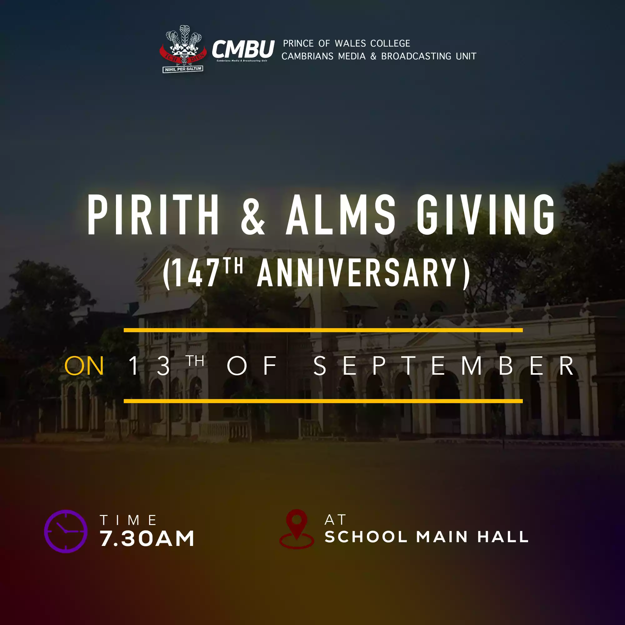 Pirith and Alms Giving (147th Anniversary)